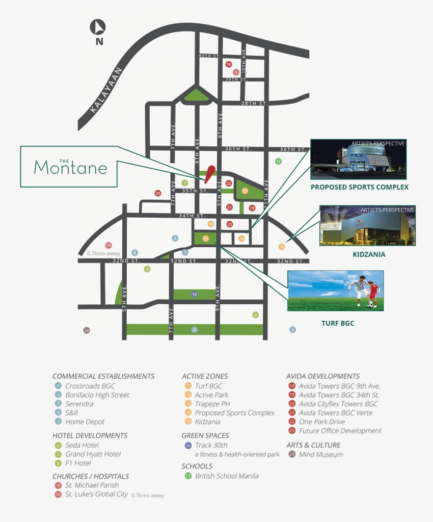 The Montane at BGC Location And Vicinity