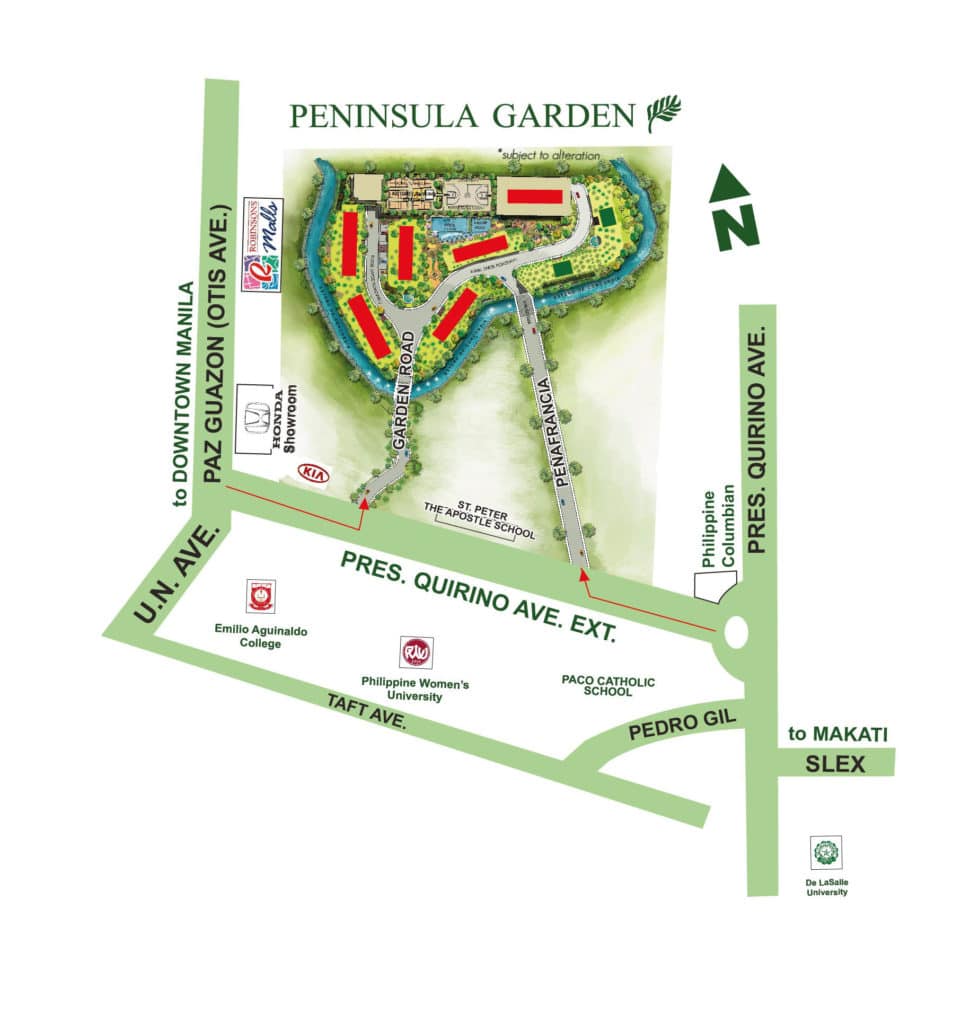 Peninsula Gardens Midtown Homes Location and Vicinity