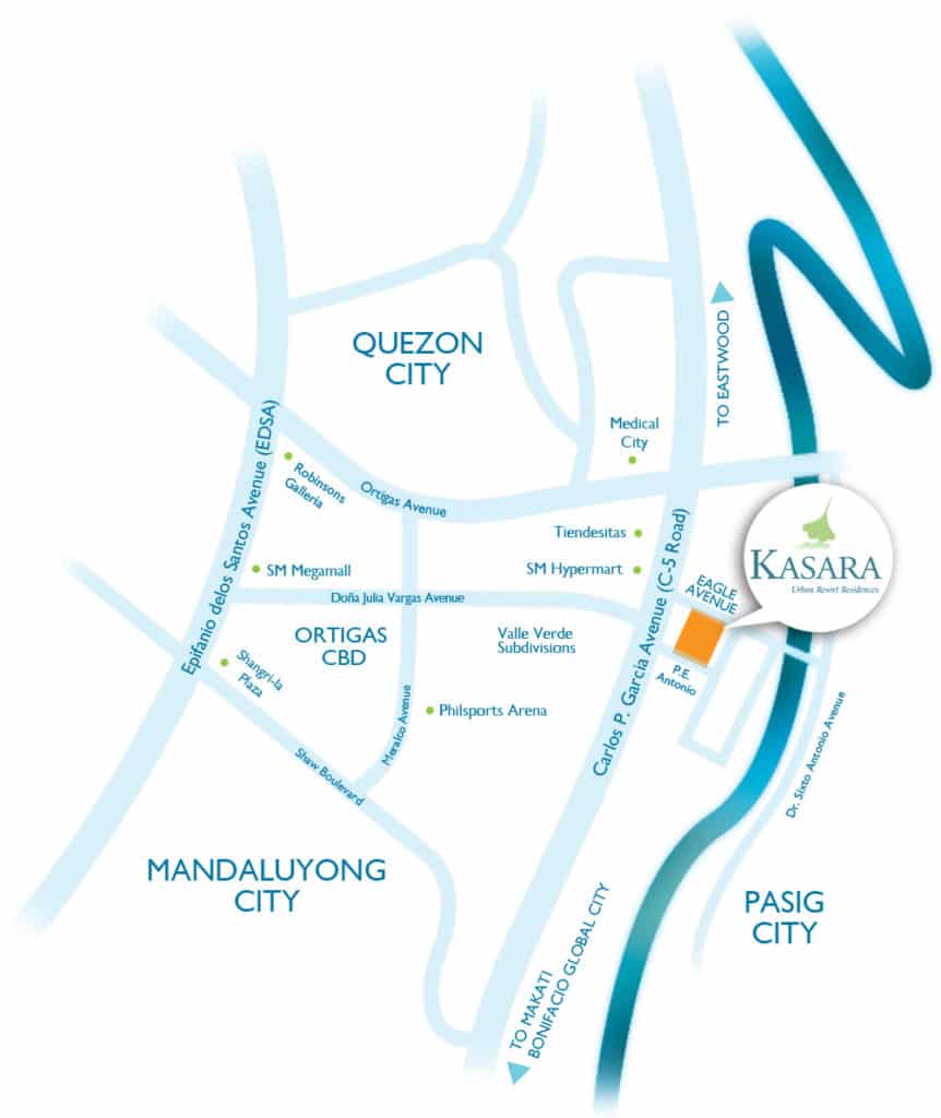 The Kasara Pasig Location Map