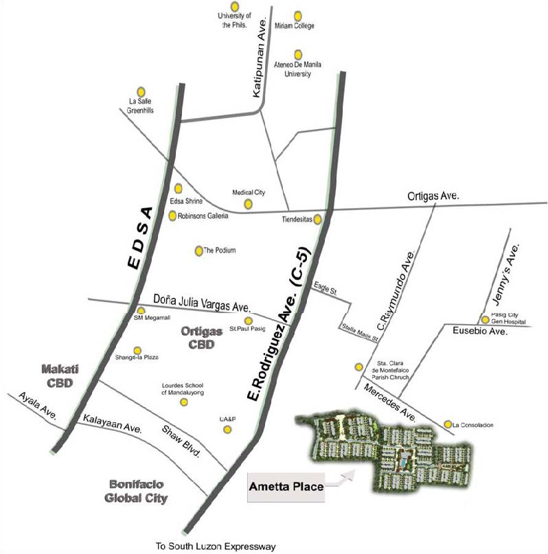 Ametta Place Location and Vicinity