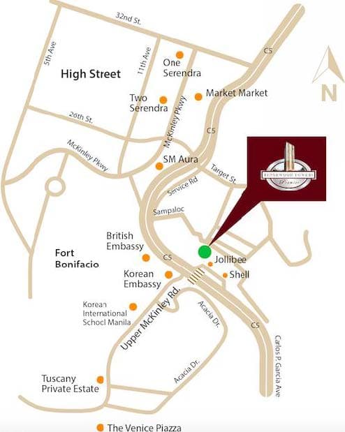 Ridgewood Towers Premier Location Map