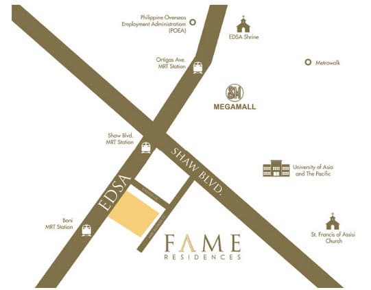 Fame Residences Location and Vicinity Map