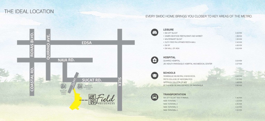 SMDC Field Residences Sucat Location and Vicinity