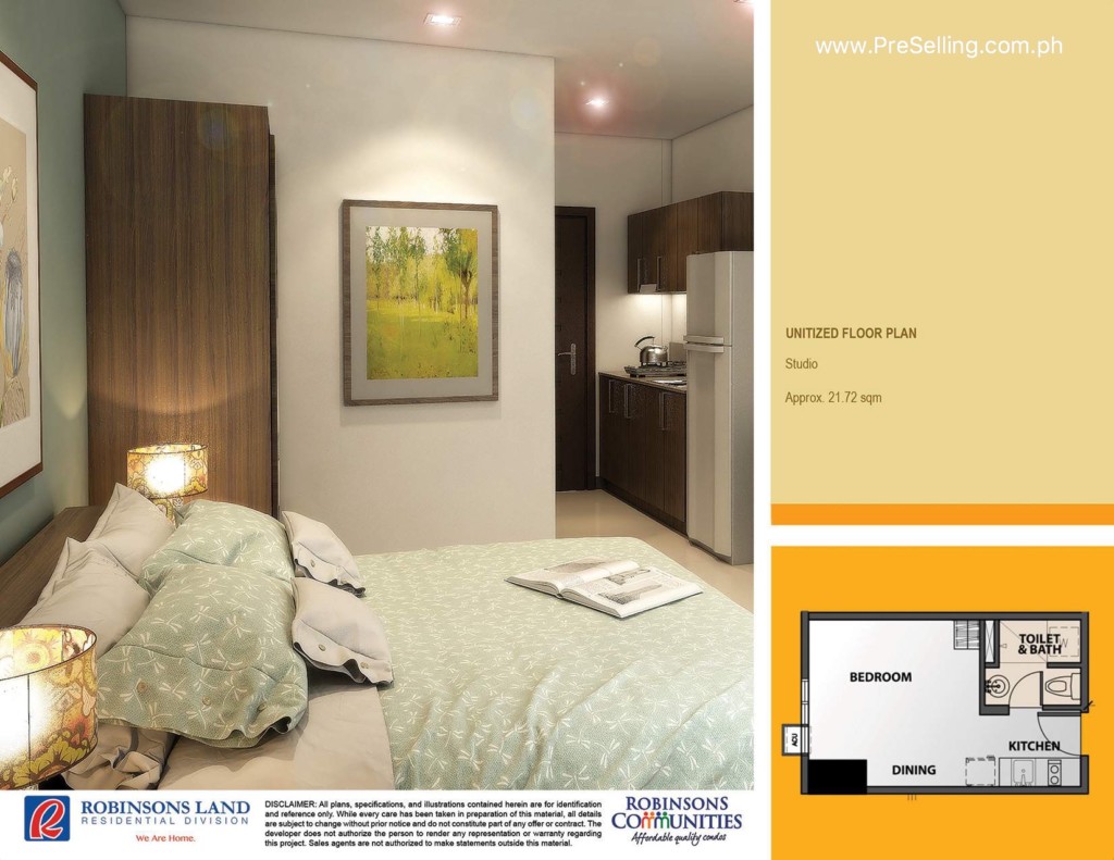 STUDIO floor plan at Chimes Greenhills Condo for Sale