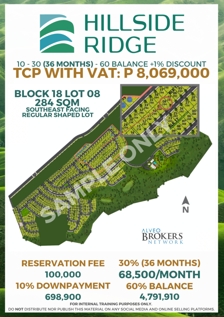 Hillside Ridge Sample Computation