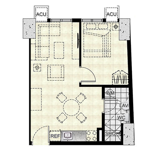 Atwood Heights 1BR Floor Plan