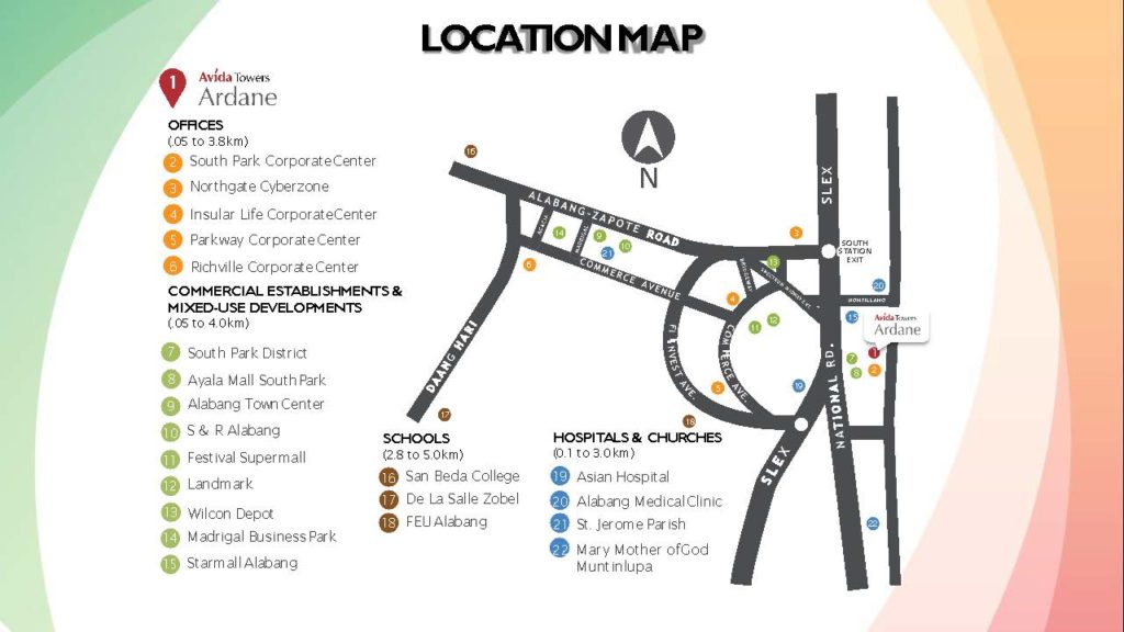 Avida Towers Ardane Location and Vicinity