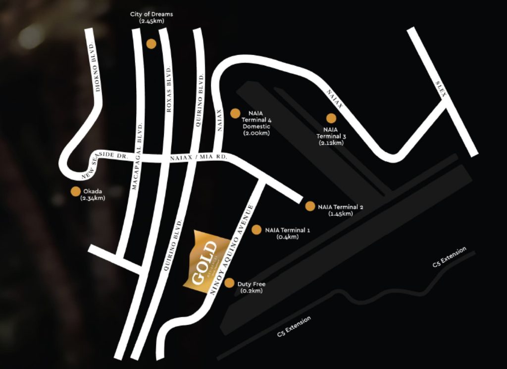 Gold Residences Location and Vicinity - condo by SMDC near NAIA airport