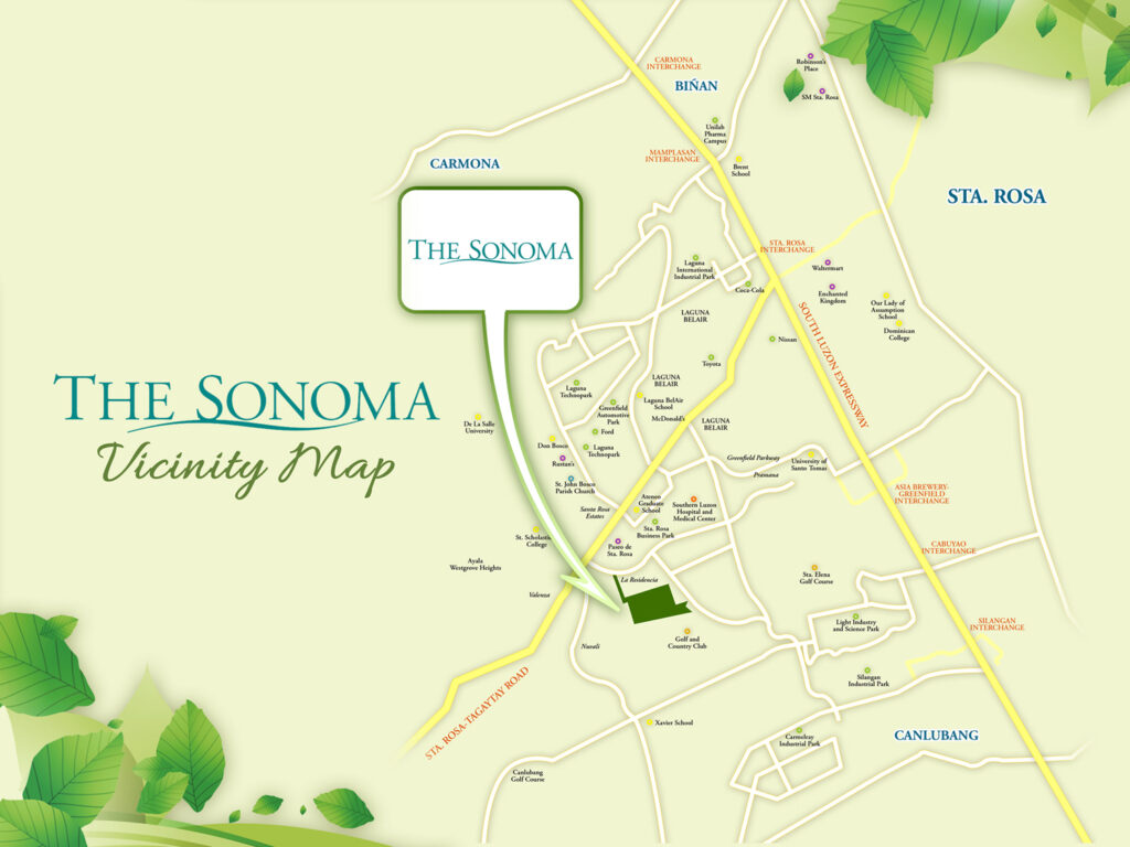 The Sonoma Sta Rosa Laguna Location and Vicinity Map