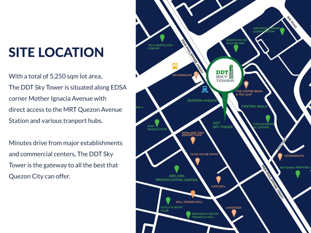 DDT Sky Tower Quezon City Office Space for sale location