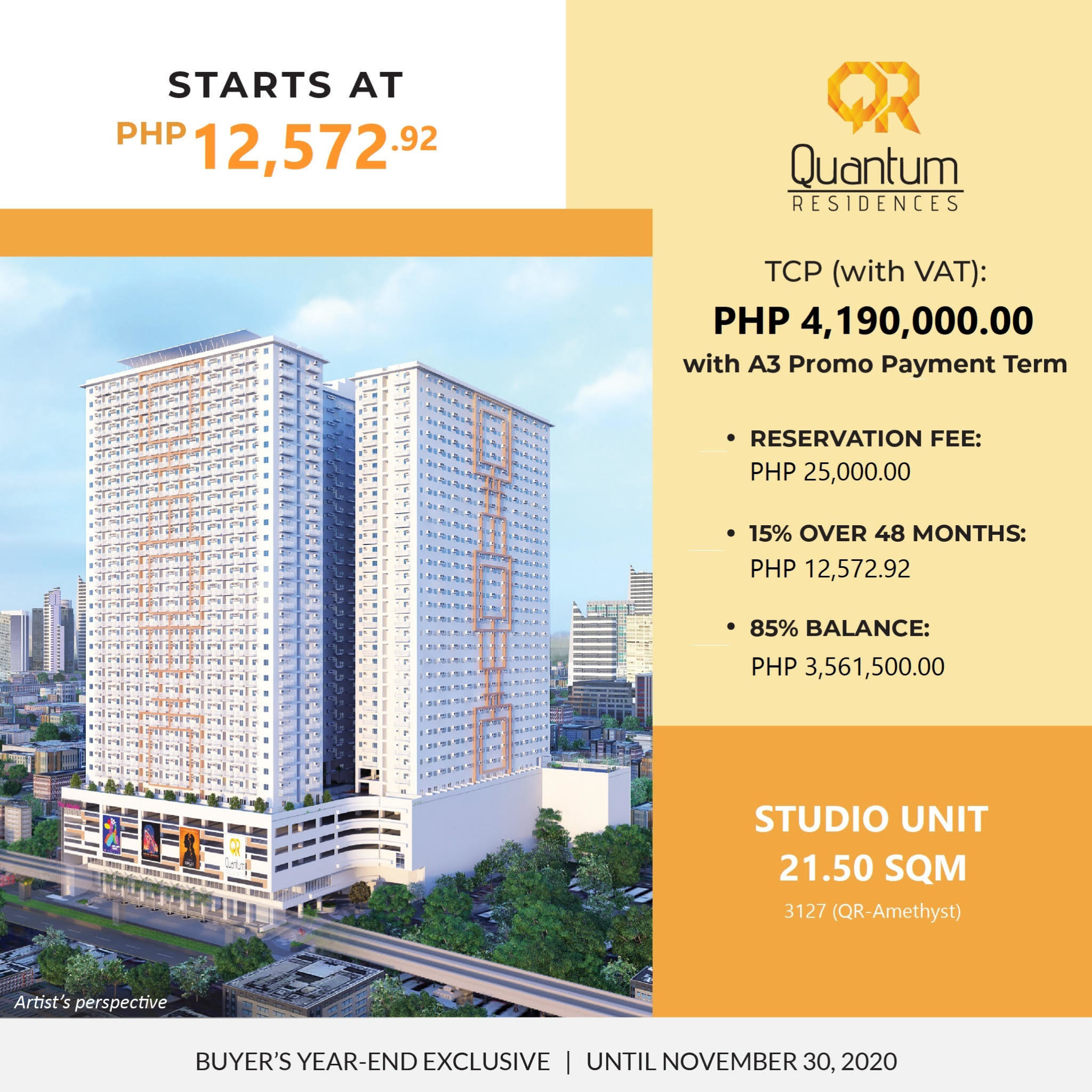 Quantum Residences November 2020 Promo