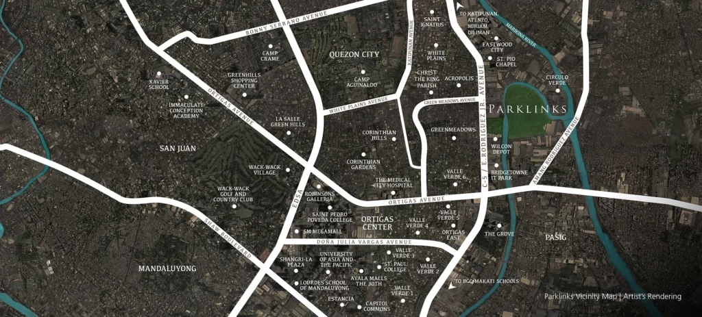 Parklinks North and South Towers Location and Vicinity