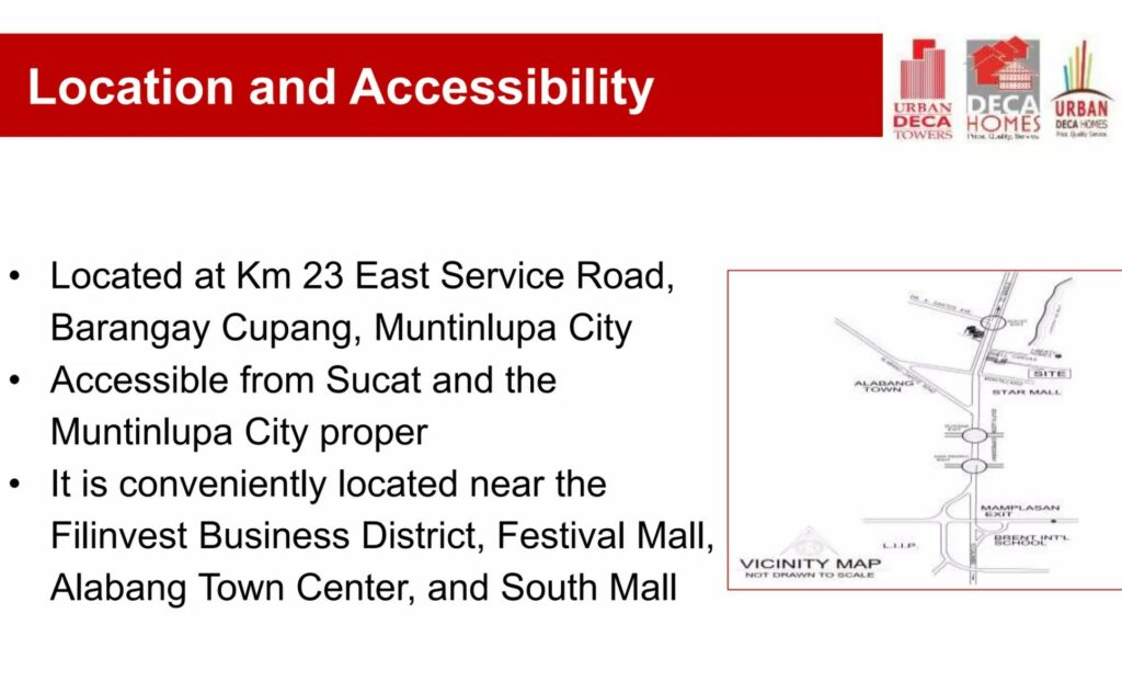 urban deca homes location and vicinity