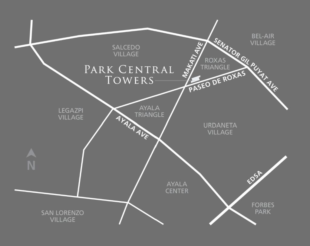 Park Central Towers Location and Vicinity