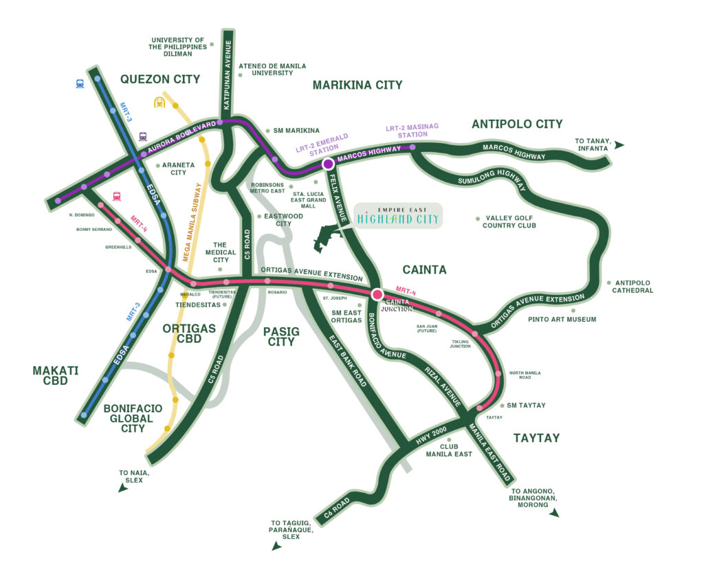 highland city location and vicinity